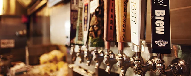 Craft beers on tap